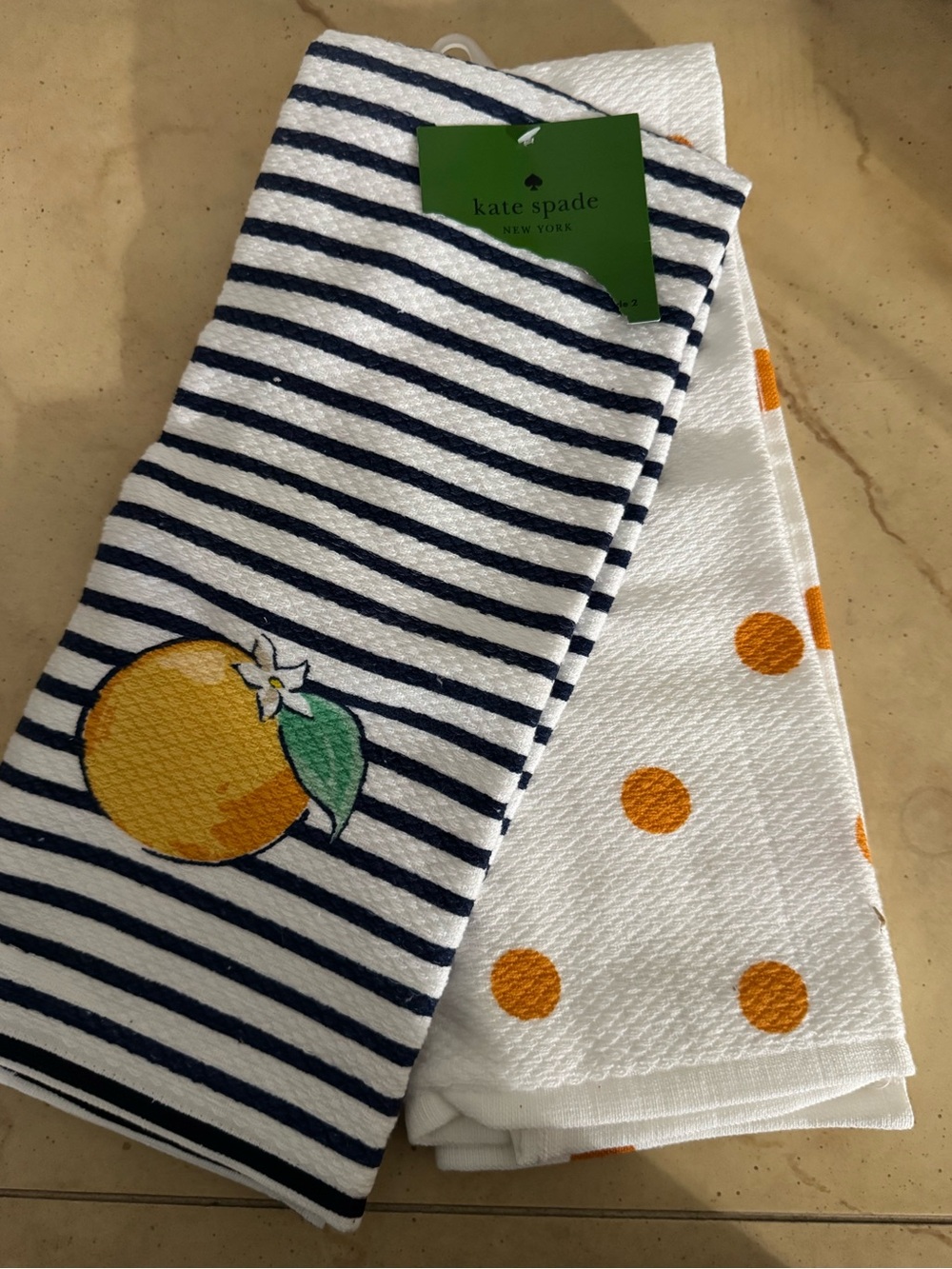KATE SPADE KITCHEN TOWELS SET OF TWO NEW